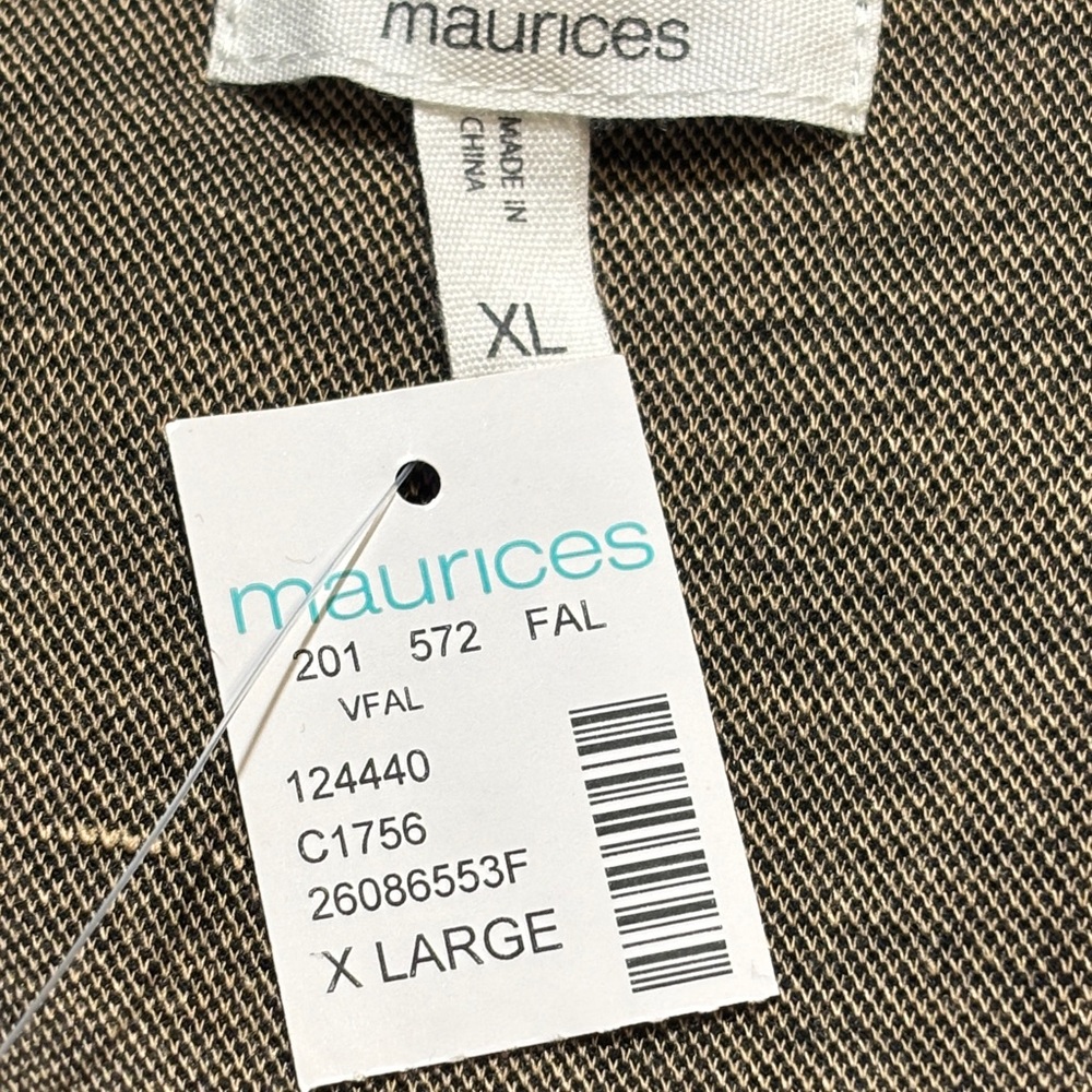 Maurices Black & Tan Grid Cardigan Sweater Size XL Scandi Girl Neutral Knit NWT - Picture 2 of 4
